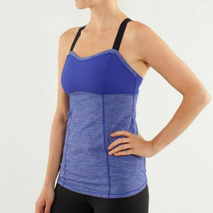 LULULEMON Run Catch Me Tank Pigment Blue Tonka Stripe yoga top 6